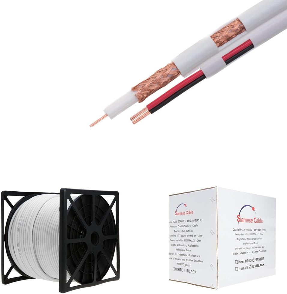 500FT Black RG59/U CCTV Video Cable Y152