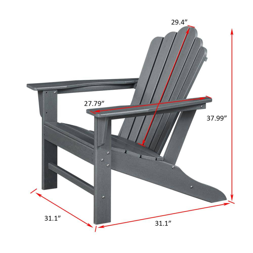 White 2 Pcs Outdoor Adirondack Chair D2159