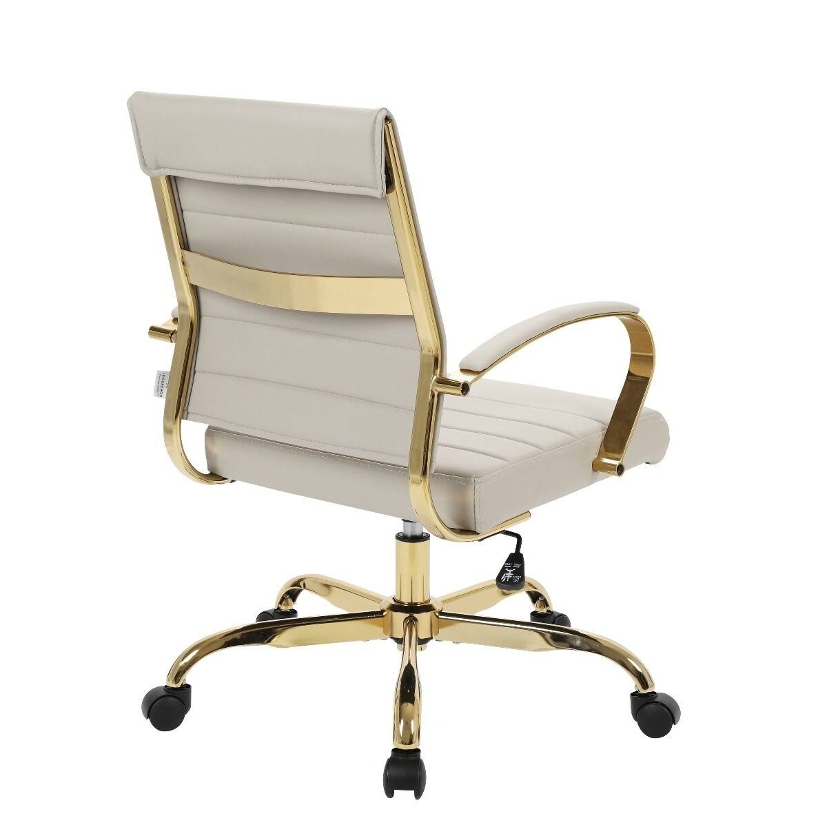 Black Leather Office Chair with Gold Frame N5146