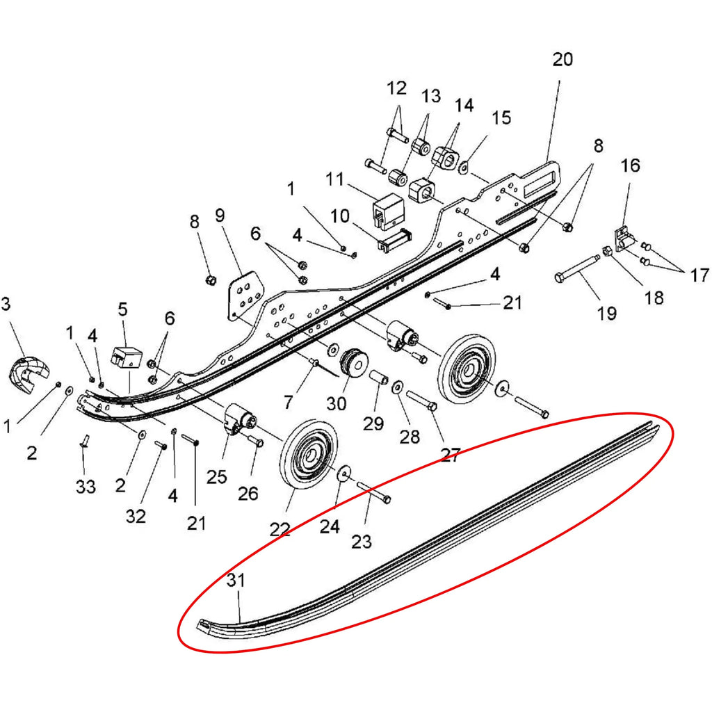 White Snowmobile Slides, Pack Of 2 Z773