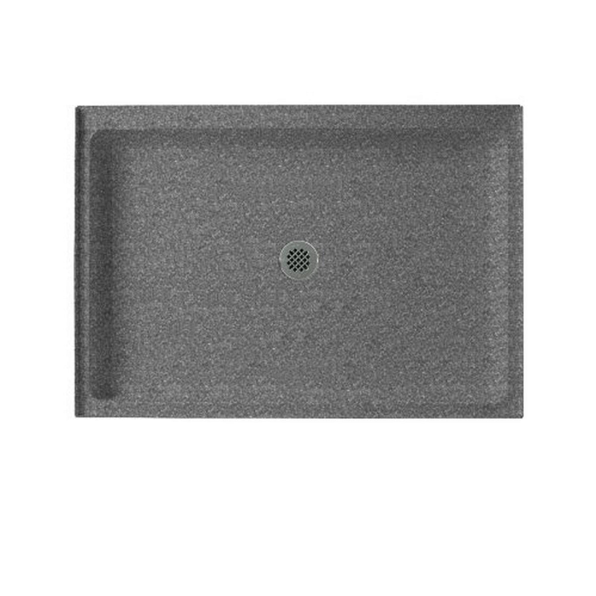 Solid Surface Center Drain Shower Base, 42-in L x 34-in W x 5.5-in H, Night Sky R406
