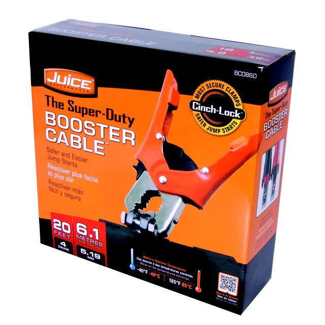 4 Gauge 20ft Booster Cables with Cinch-Lock E381