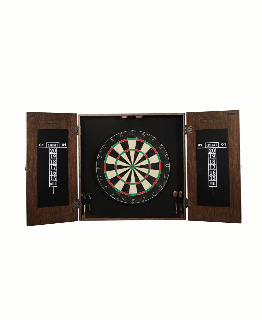 Brown Solid Wood Dartboard Cabinet Set P8530