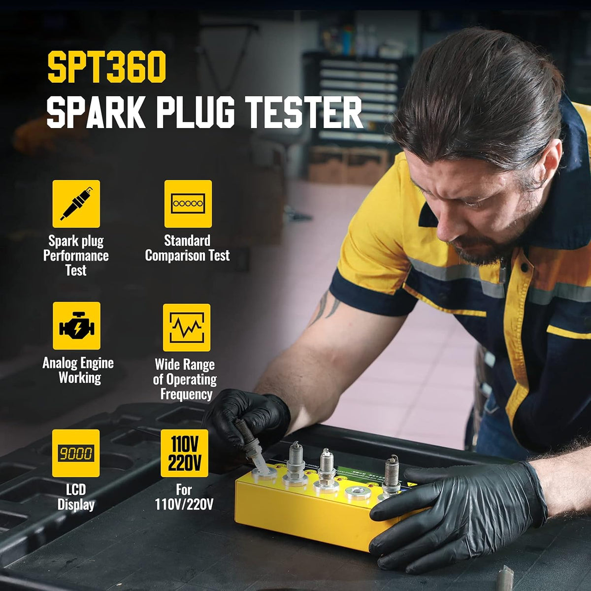 Car Spark Plug Tester Diagnostic Scanner with Adjustable Detector for 12V Vehicles Pack of 2 N3172