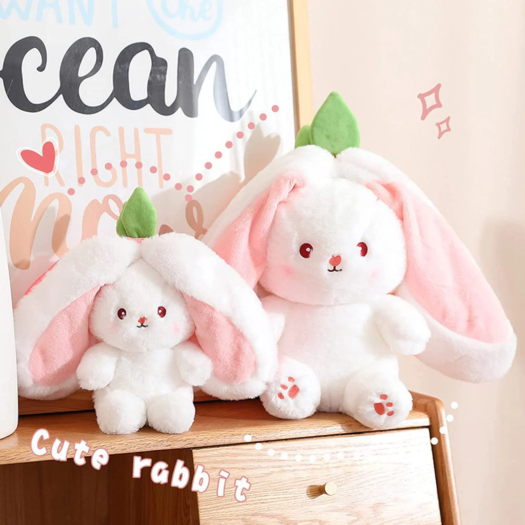 Reversible Bunny Plush Pillow with Zipper F262640