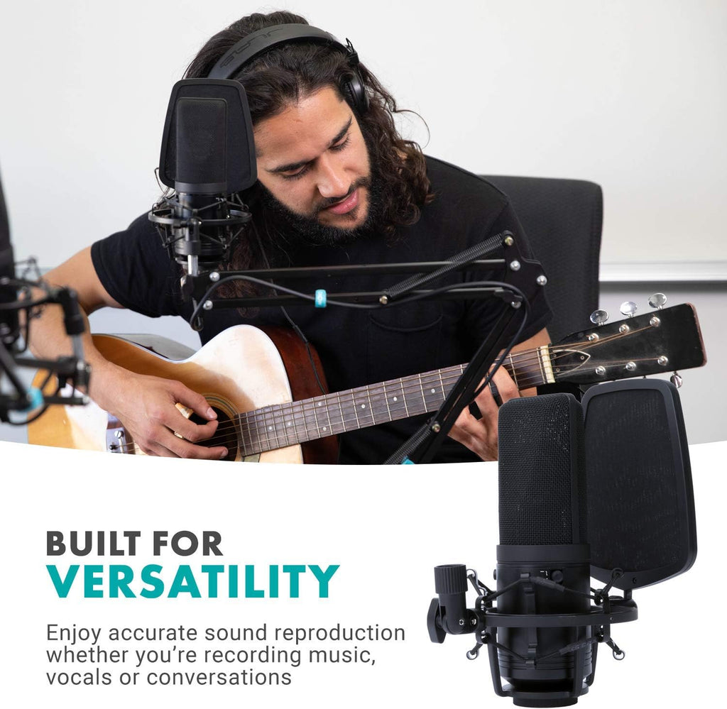 Studio Condenser Microphone with Shock Mount, Pop Filter, and XLR Cable K777249