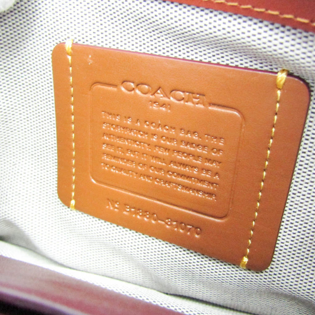 Beige Brown Leather Shoulder Bag E283