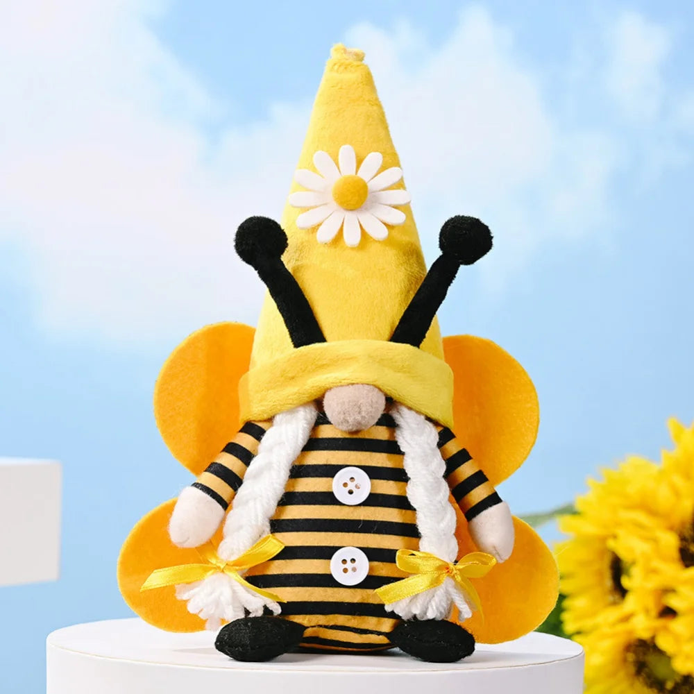 Yellow & Black Handmade Plush Gnome P690808