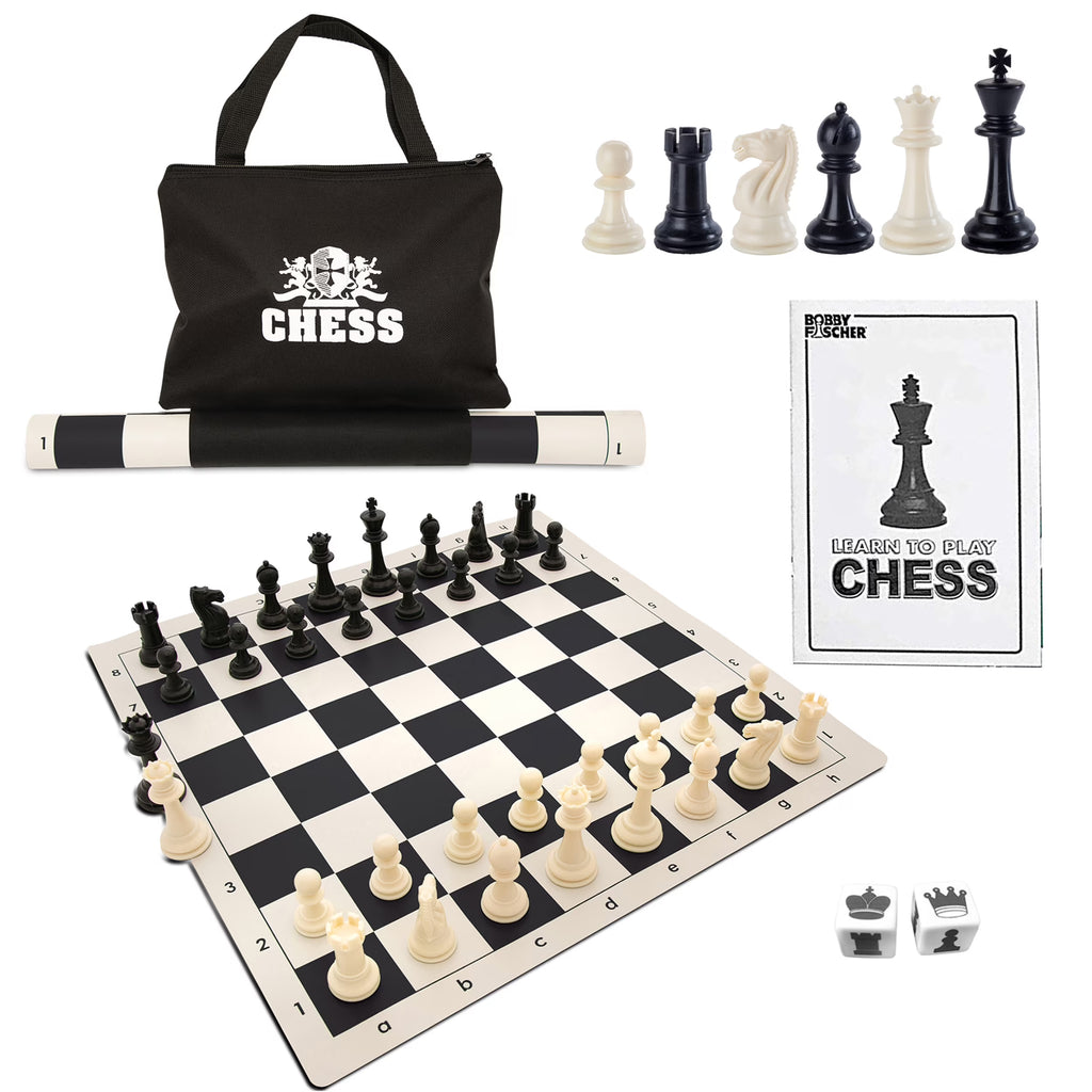 Tournament Chess Set - 20 in. Vinyl Board, Staunton pcs S567
