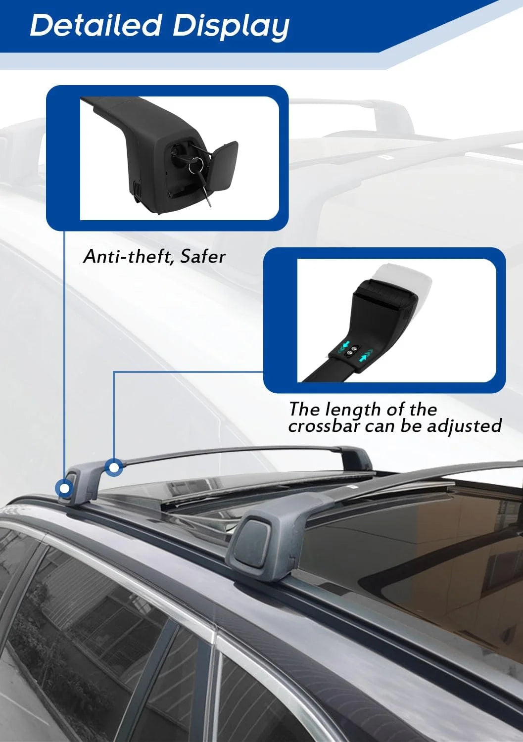 Lockable Roof Rack Cross Bars for Volvo XC90 I497224