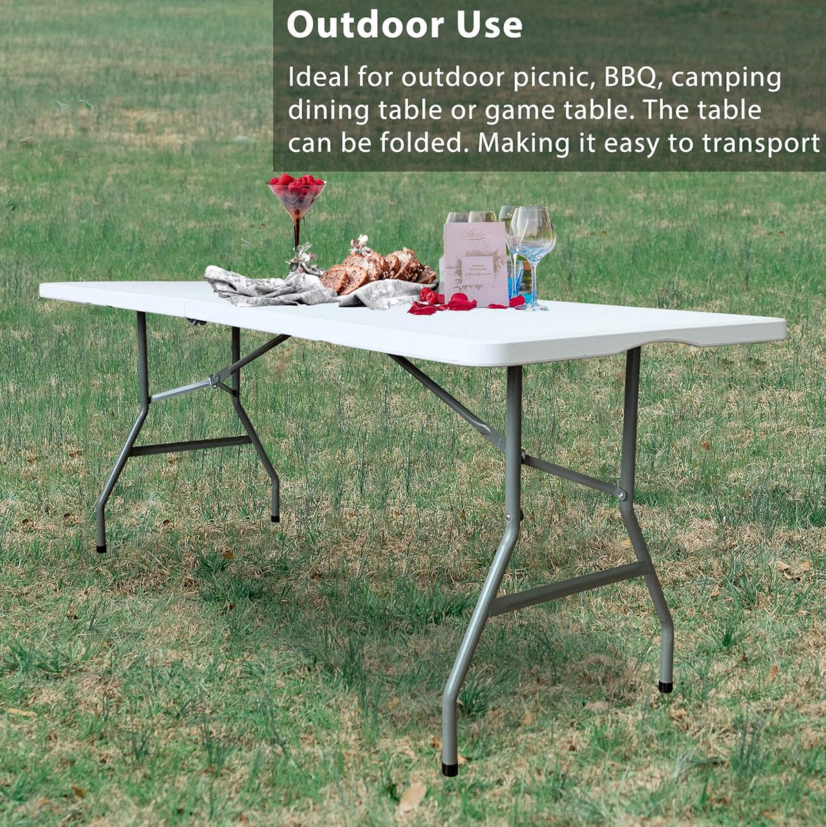 White 6ft Folding Plastic Utility Table G42643