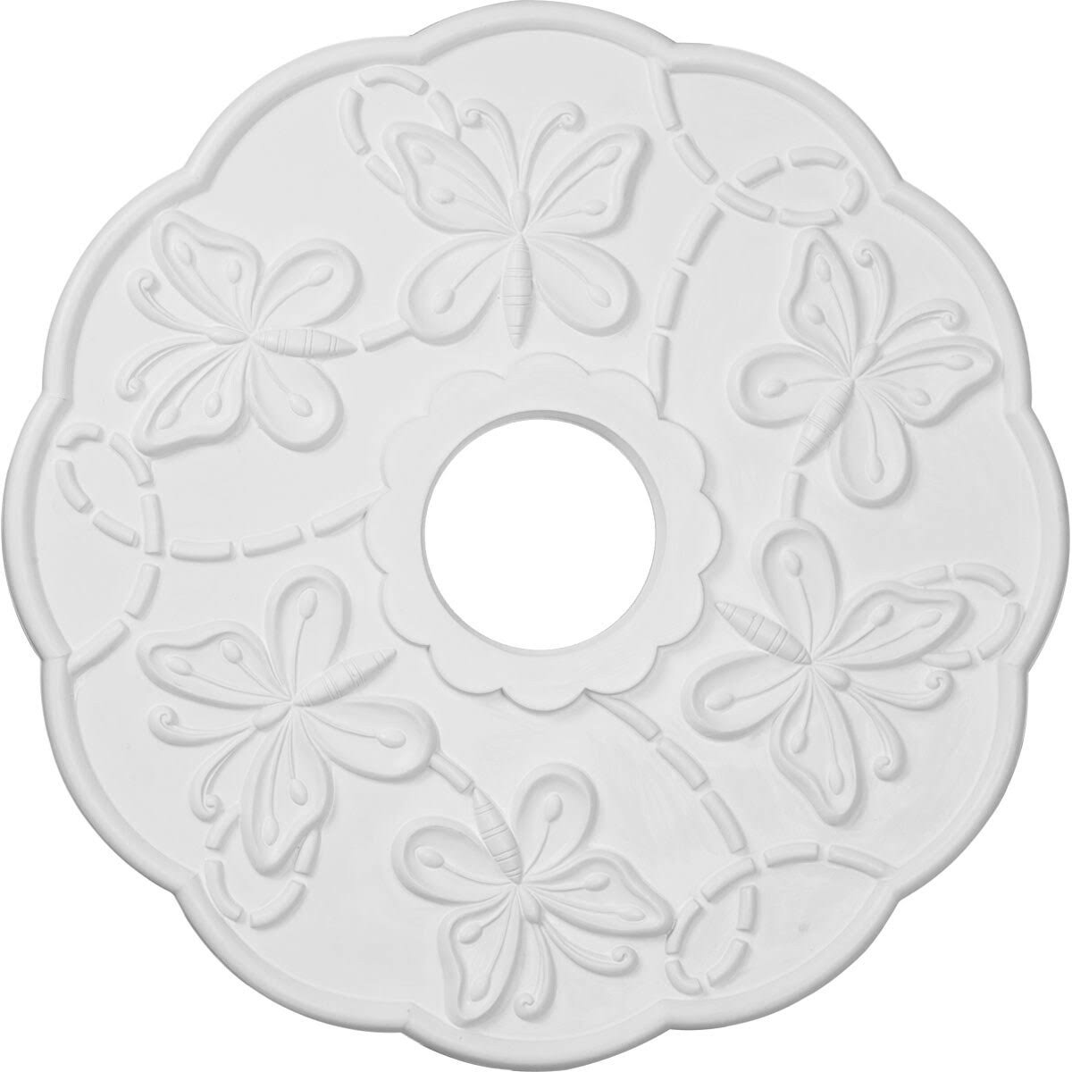 Hand-Painted Hickory Butterfly Ceiling Medallion T717