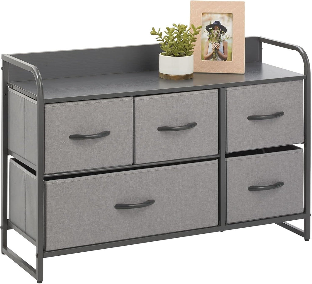 5 Removable Fabric Drawers Coffee Espresso Brown Storage Dresser B79881