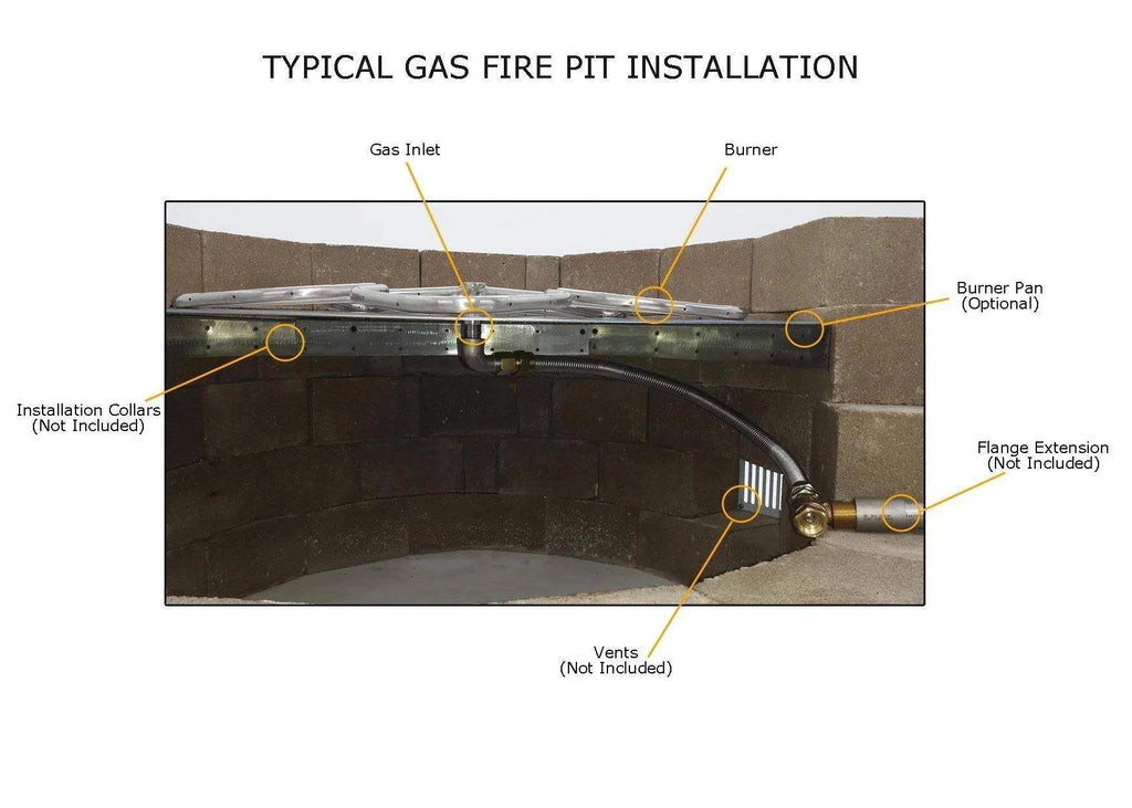 Flat Black Natural Gas Fire Pit Burner Ring Kit M797800