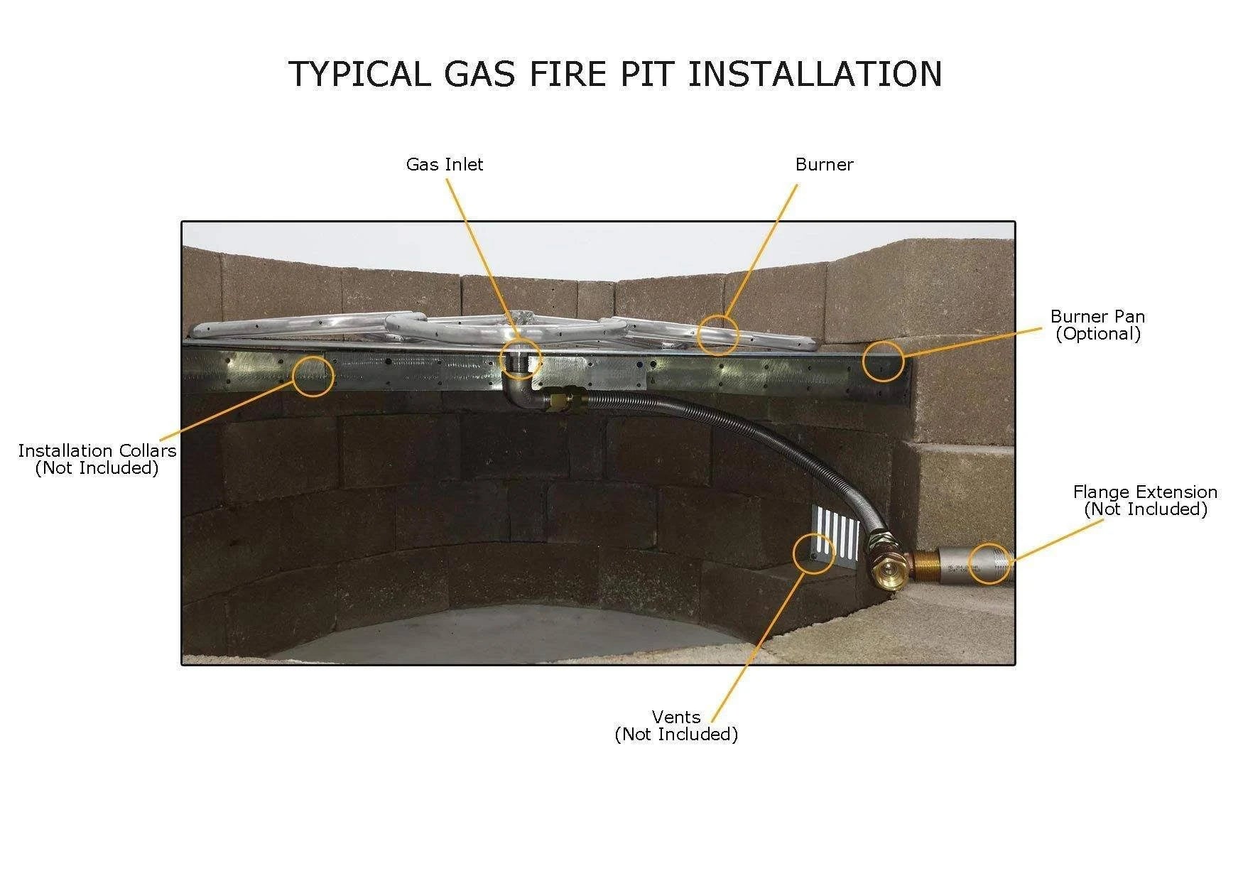 Flat Black Natural Gas Fire Pit Burner Ring Kit M797800