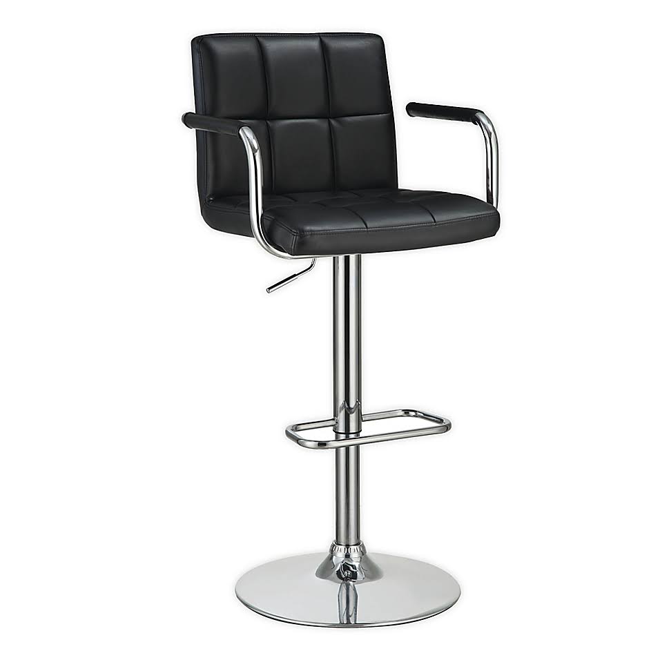 Black Adjustable Bar Stool A32059