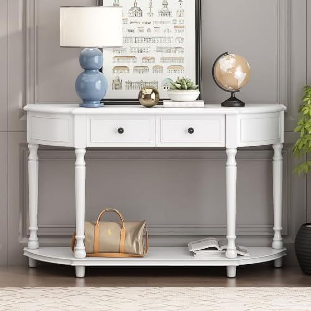 Navy Blue 3 Drawer Wood Console Table Z607872