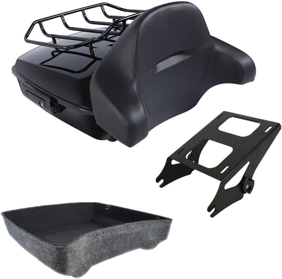 10.7" Tour Pack Trunk with Backrest Pad Mounting Rack D648