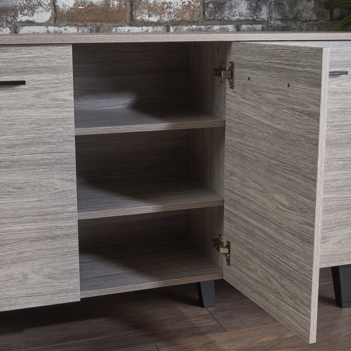 Gray Oak Fiberboard Cabinet N830