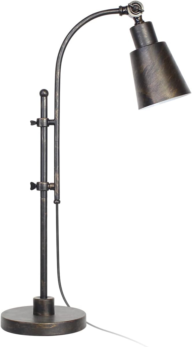 Industrial Desk Lamp Black Adjustable Metal Task Lamp P331825
