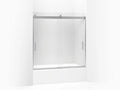 Frameless Sliding Bath Door with Frosted Glass, Bright Silver O618864