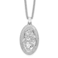 Rhodium-plated Oval St. Christopher Medal Necklace Y806984
