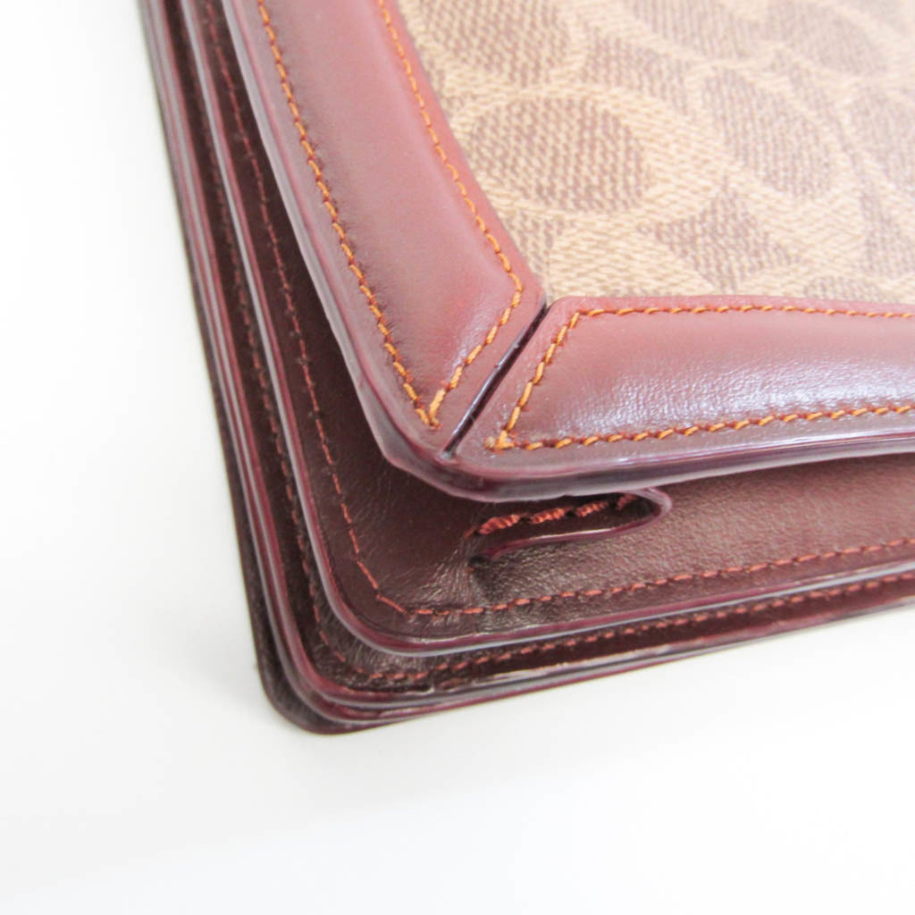 Beige Brown Leather Shoulder Bag E283