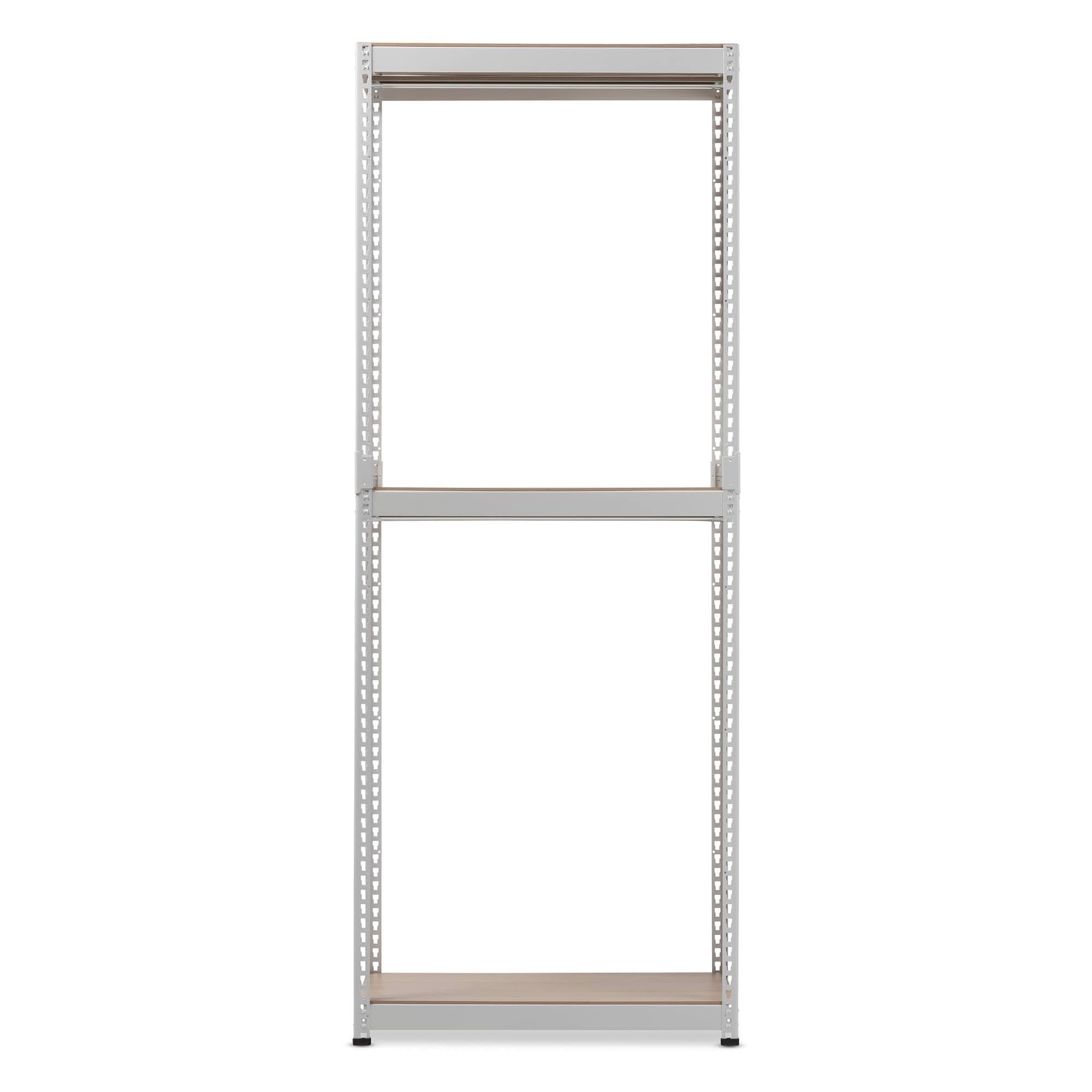White Metal 3-Shelf Closet Storage Organizer G53612