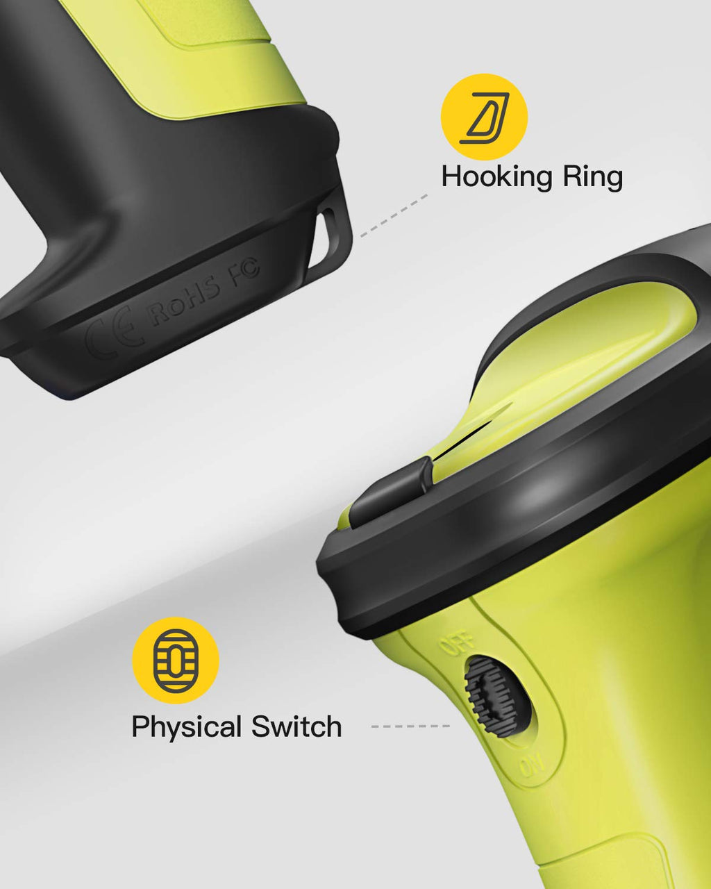 Wireless Barcode Scanner, 2600mAh Battery, 35M Range, Pack of 2 B782