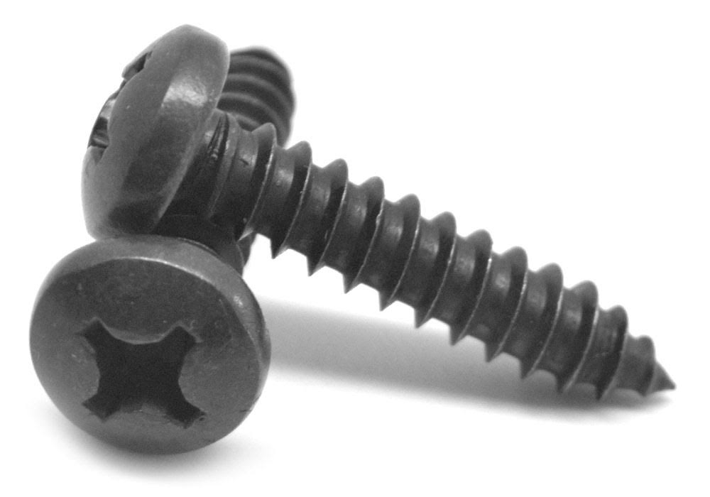 1/4-14 x 7/8 Sheet Metal Screw Phillips Pan Head Type AB Low Carbon Steel Black Oxide H152