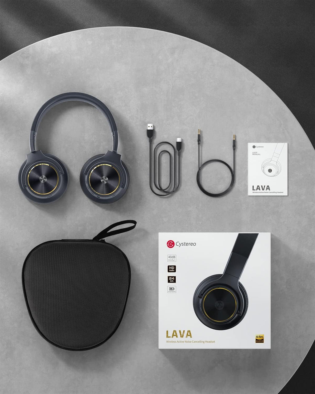 Wireless Bluetooth Headphones with 40dB Noise Reduction, 40H, aptX HD, Hi-Res Audio, Deep Bass, 5 Built-in Mics J607