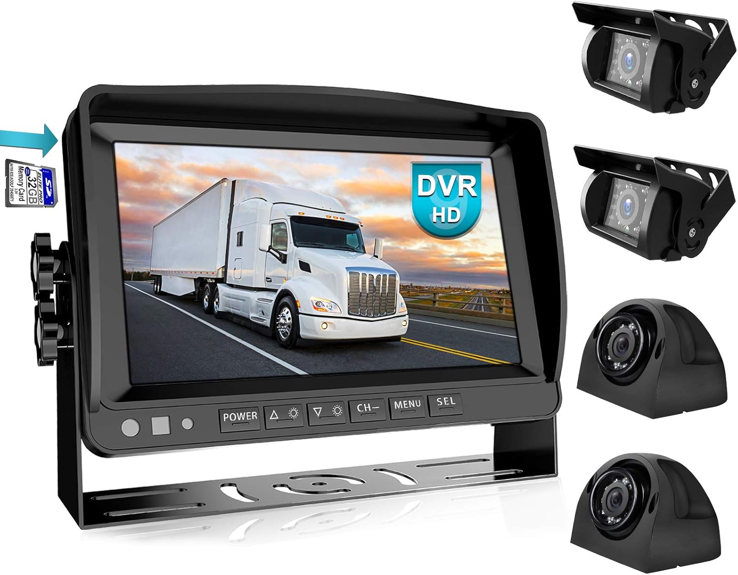 1080P Wired Backup Camera System Kit with 10 HD Triple Split Screen Monitor Q110759