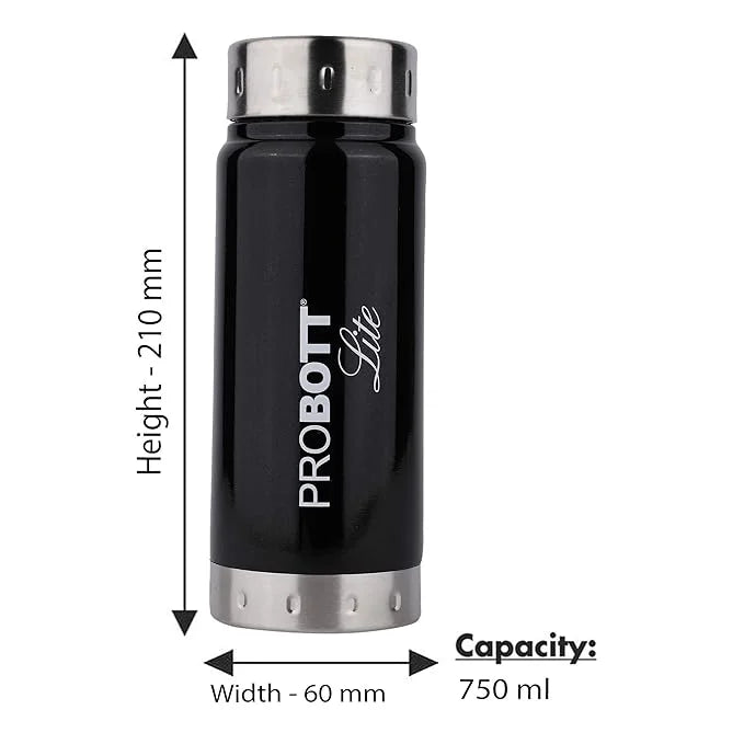 Black Stainless Steel Water Bottle 750ml N9873