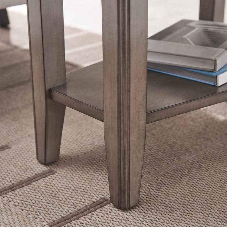 Gray Wedge Side Table with Shelf G526864