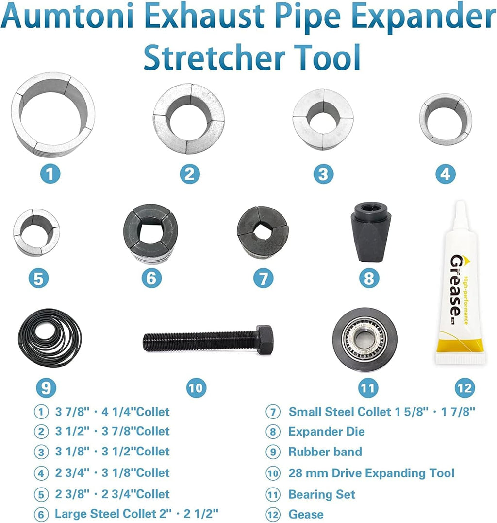 12Pcs Exhaust Pipe Expander Tool Kit with Storage Case X72890