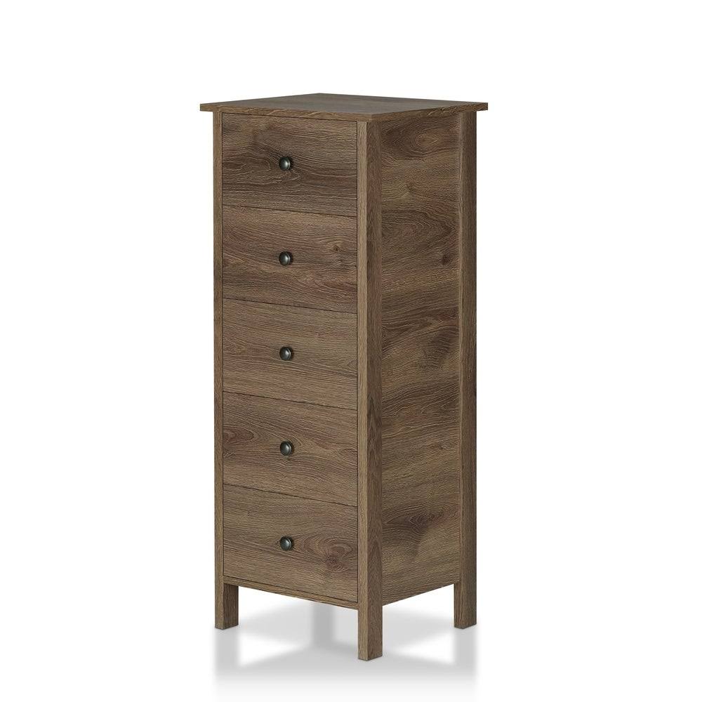 Distressed Walnut 5-Drawer Vertical Chest H6959
