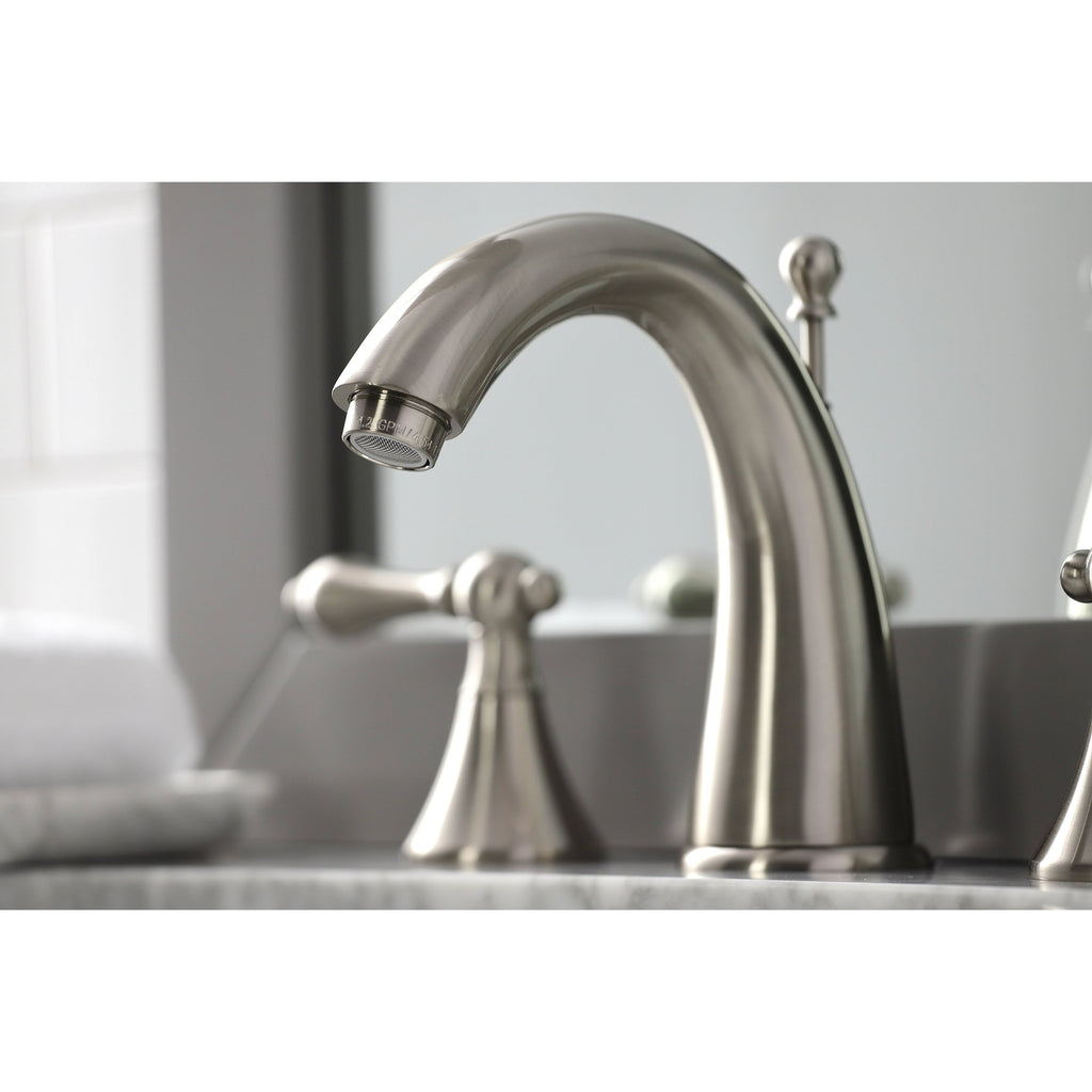 Brushed Nickel Widespread Bathroom Faucet with Brass Pop-Up V8557