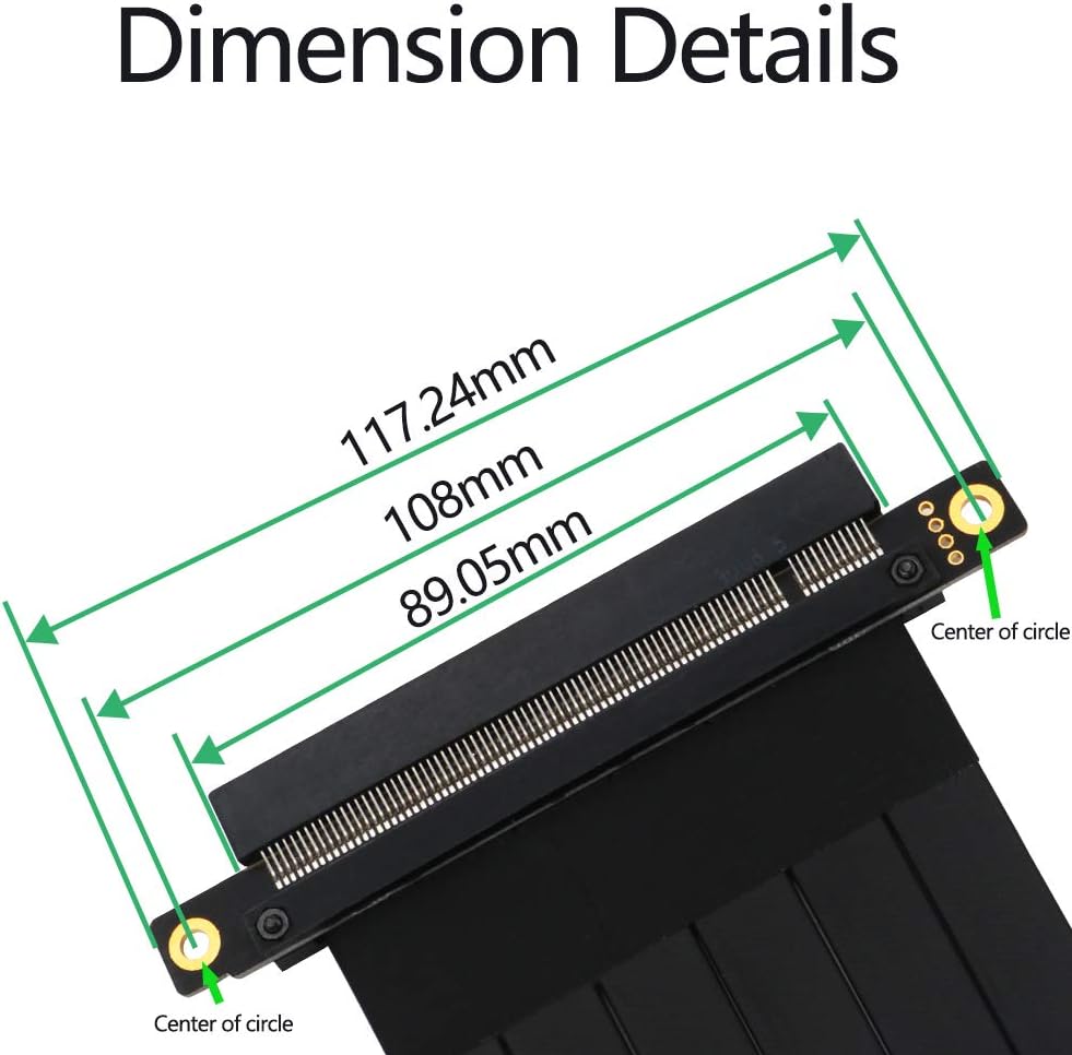 PCIE x16 Extension Cable 180 Degree 20cm Pack of 2 V47321
