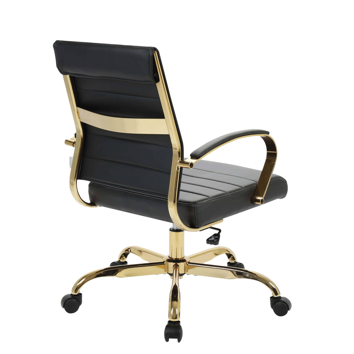 Black Leather Office Chair with Gold Frame N5146