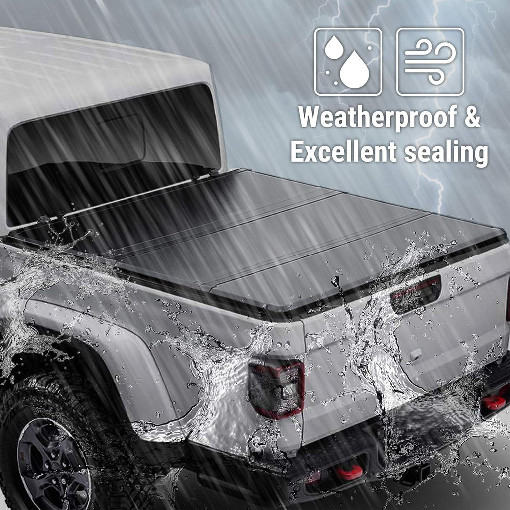 Black Hard Tri-Fold Truck Bed Tonneau Cover for Ford Ranger 5' Bed Z6650