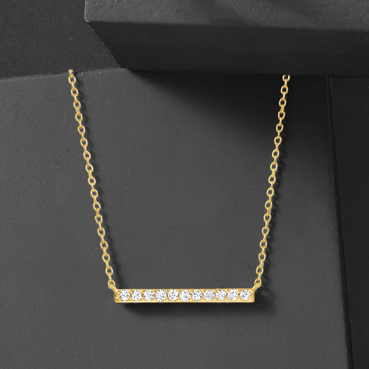 0.25 ct. t.w. Diamond Bar Necklace in 14kt Yellow Gold Y9094