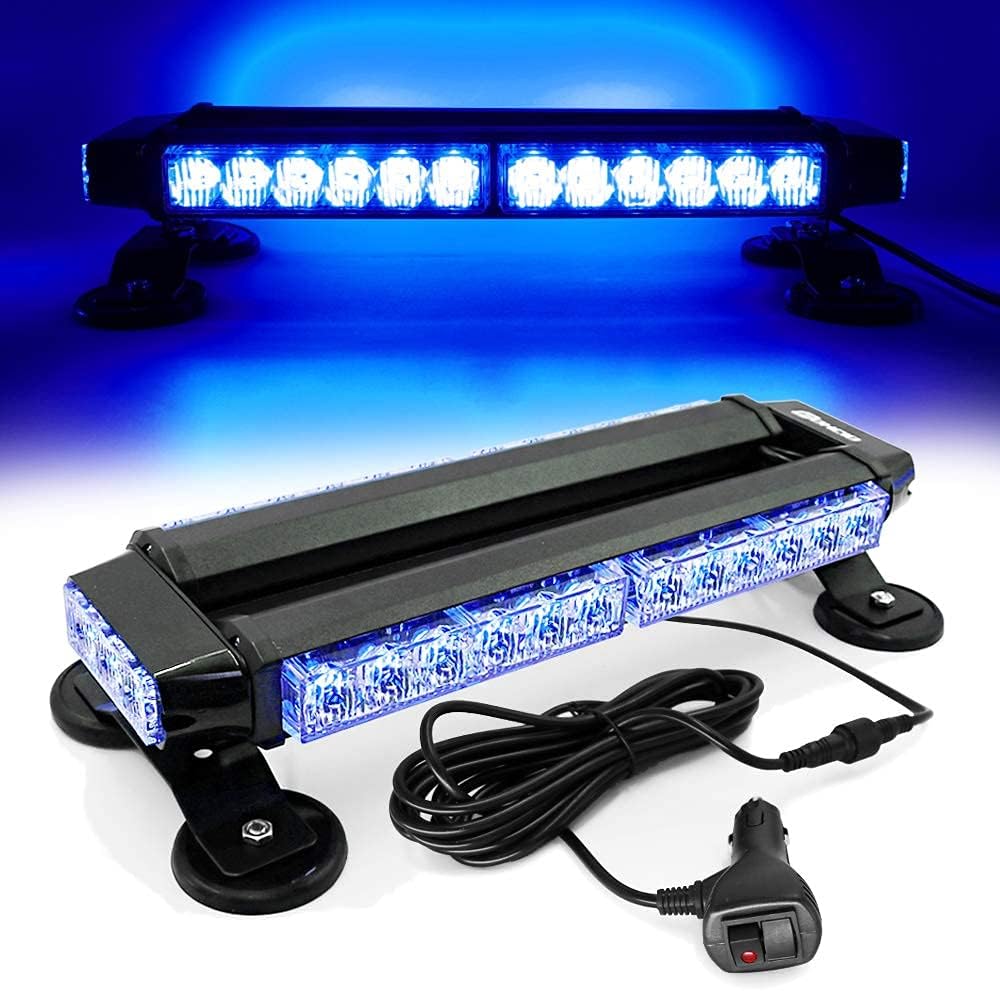White Red 26 54 LED Roof Top Double Side Emergency Strobe Light Bar with Magnetic Base C229329