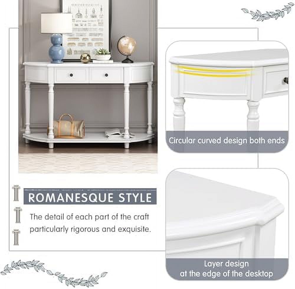 Navy Blue 3 Drawer Wood Console Table Z607872