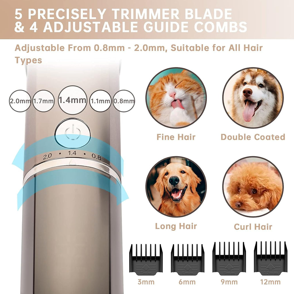 Cordless Dog Clippers for Grooming Pet Hair Trimmer, Rechargeable Electric Shaver, Pack of 2 E742