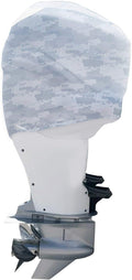 Grey Digital Camo Outboard Motor Cover X7428