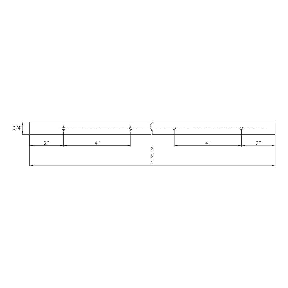 48 in. Double-Cut Profile Universal T-Track with Predrilled Mounting Holes (4-Pack) A99891