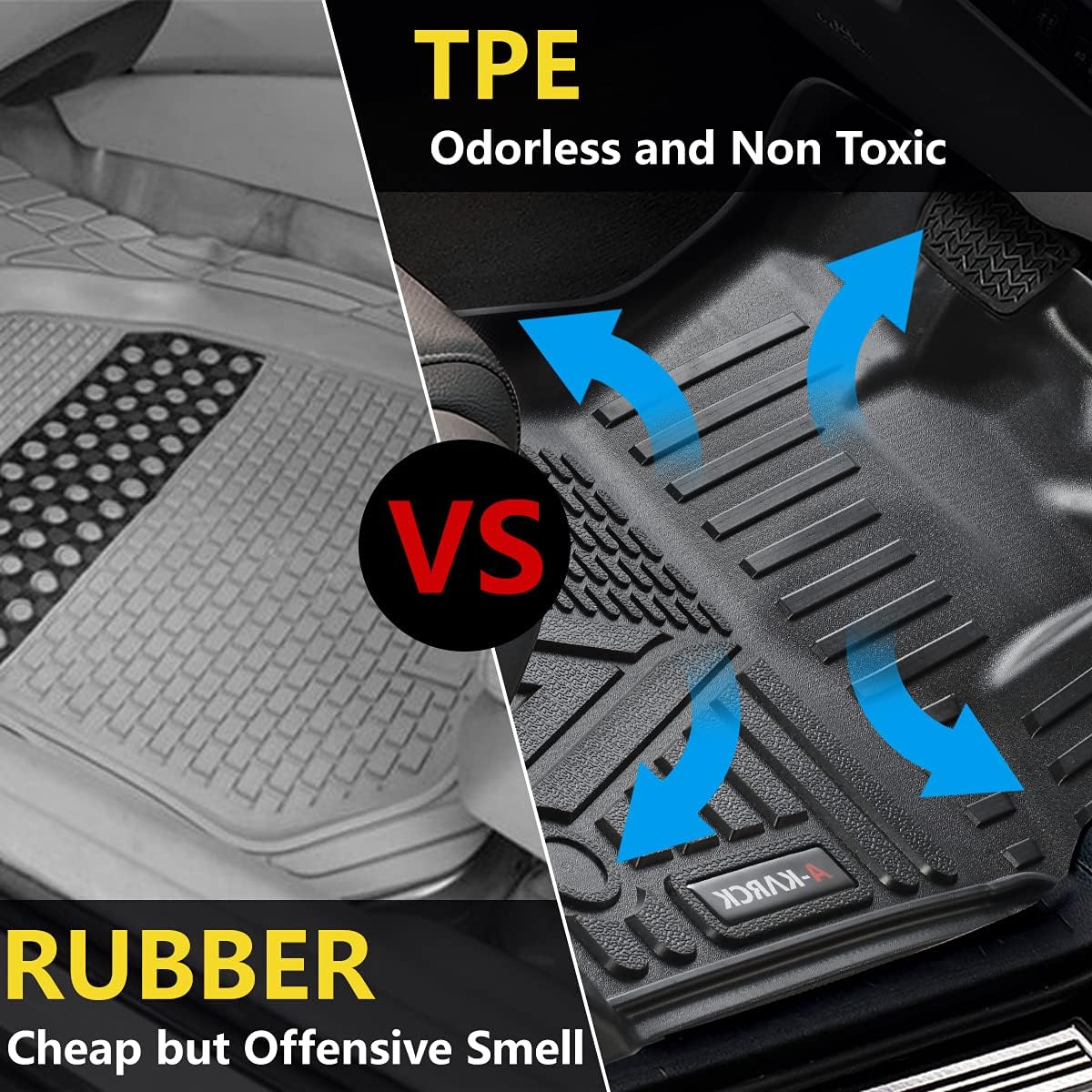 Car Floor Mats for 2018-2021 Tacoma Double Cab Automatic, 1st and 2nd Row K1066