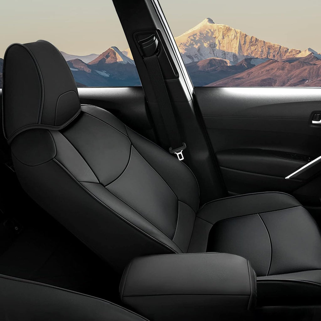 Black Faux Leather Full Set Car Seat Covers for Toyota RAV4 T45804