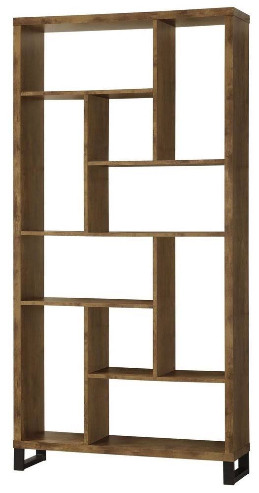 Industrial Bookcase in Antique Nutmeg Finish X506543