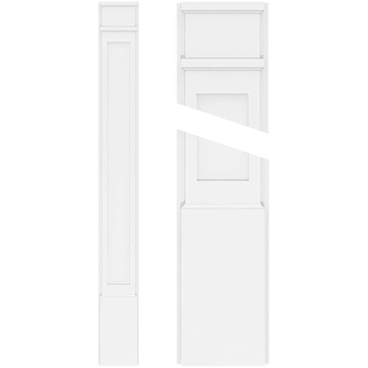 Flat Panel PVC Pilaster with Decorative Capital and Base (Pair) Z345
